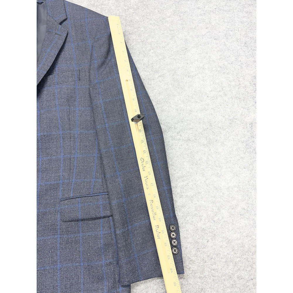 Ralph Lauren Sport Coat Mens 36R Gray Wool Plaid Windowpane Classic Fit Canada - Picture 8 of 12
